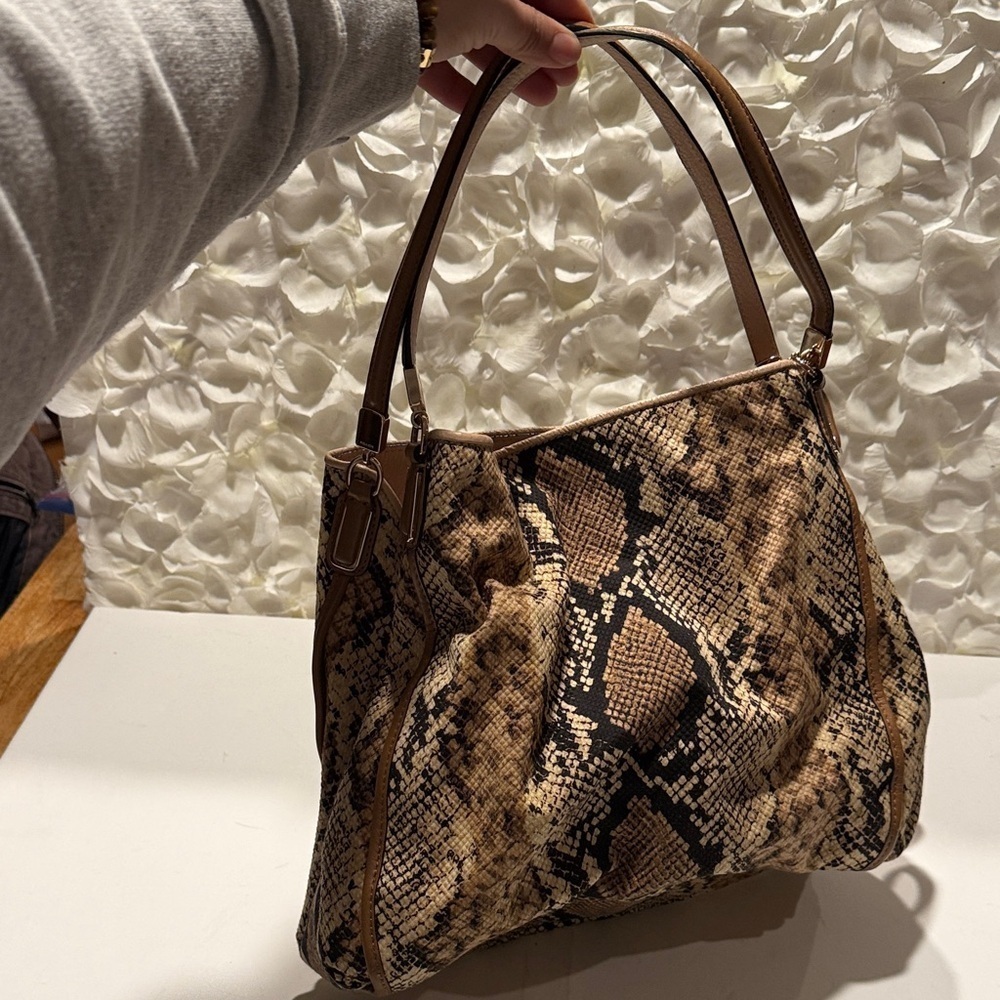 Coach Brown and Black Snakeskin Shoulder Bag - Picture 2 of 7